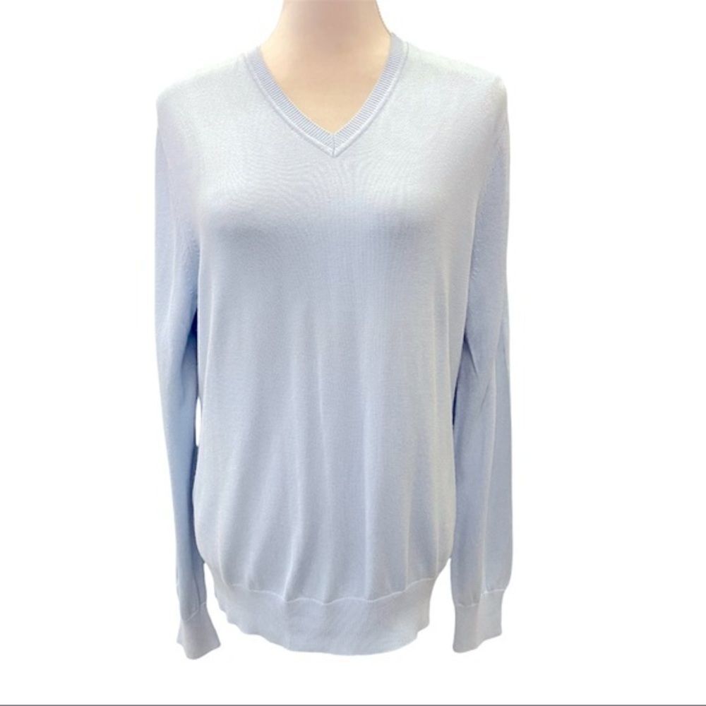 Banana Republic Silk Cashmere‎ Blue B-Neck Sweater - Size Medium